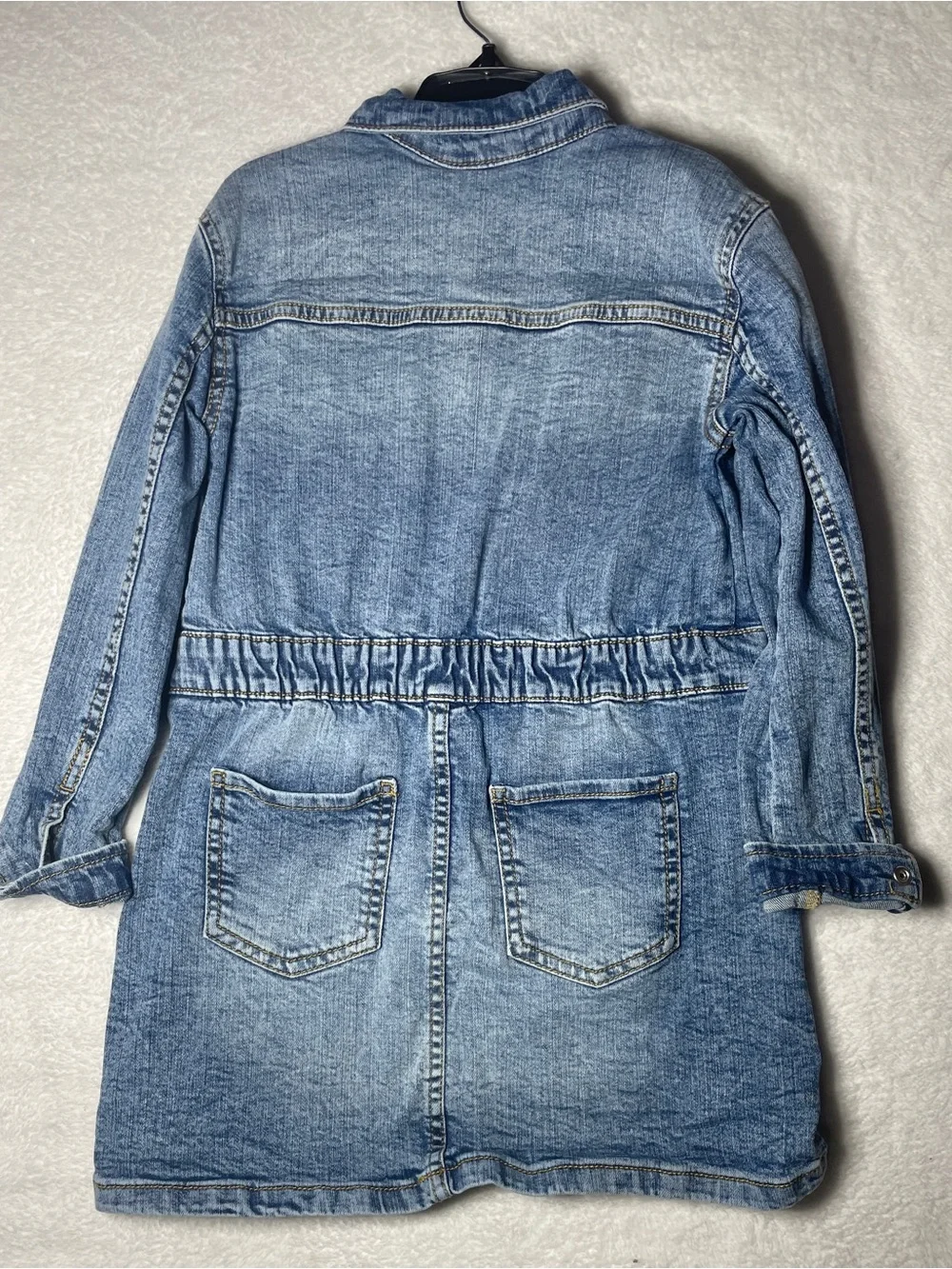 OshKosh B'gosh Girls Denim Button-Front Jacket Dress with Pink Heart Patch